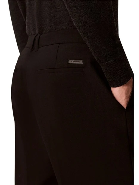 PANTALONI CHINO AFFUSOLATI IN MISTO LANA UOMO NERO