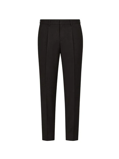 PANTALONI CHINO AFFUSOLATI IN MISTO LANA UOMO NERO