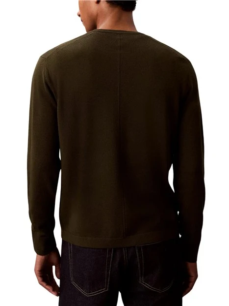 MAGLIA GIROCOLLO LV04LB305G IN PURA LANA MERINO UOMO VERDE