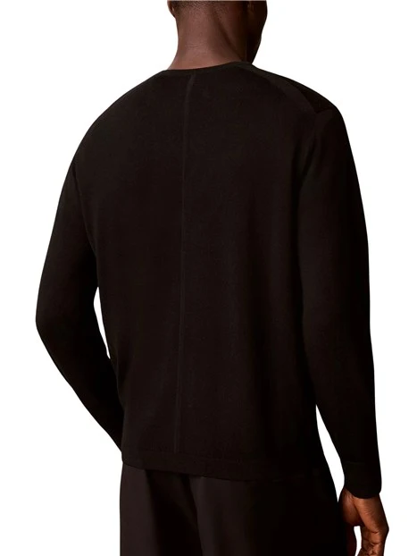 MAGLIA GIROCOLLO LV04LB305G IN PURA LANA MERINO UOMO NERO