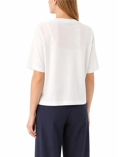 T-SHIRT MANICA CORTA IN VISCOSA VESTIBILITÀ AMPIA DONNA BIANCO