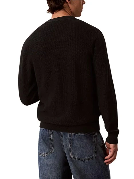 CARDIGAN CON SCOLLO A V UOMO NERO