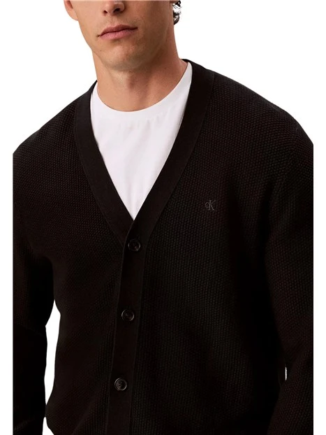 CARDIGAN CON SCOLLO A V UOMO NERO