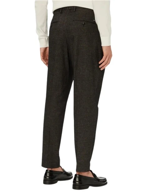 PANTALONE ELEGANTE CON PINCES UOMO NERO