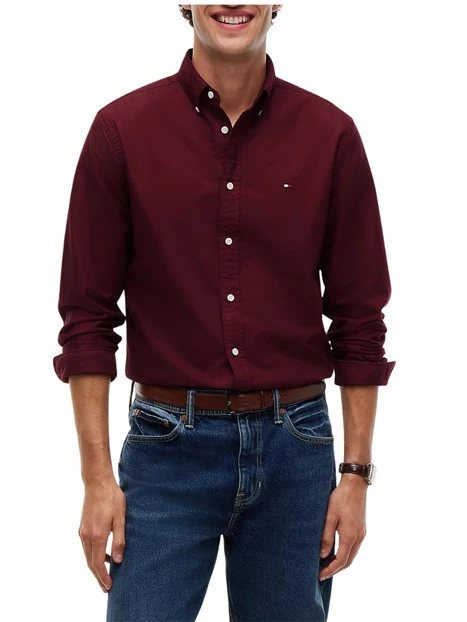 CAMICIA CASUAL OXFORD UOMO BORDEAUX