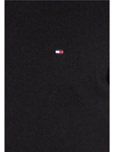 MAGLIA CON COLLO ALTO E MEZZA ZIP UOMO NERO