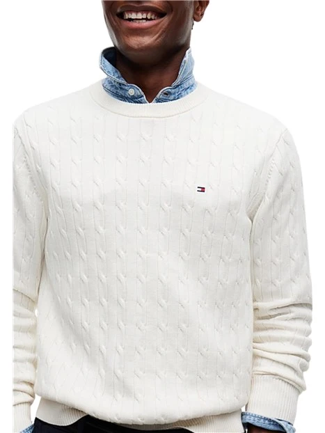 MAGLIA GIROCOLLO A TRECCE UOMO AVORIO