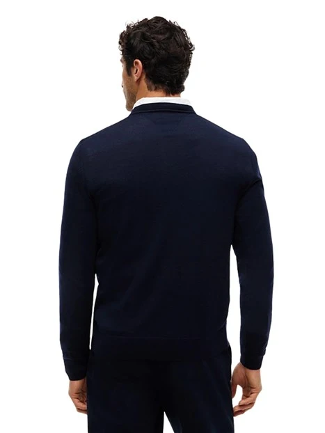 MAGLIA GIROCOLLO IN LANA UOMO BLU SCURO
