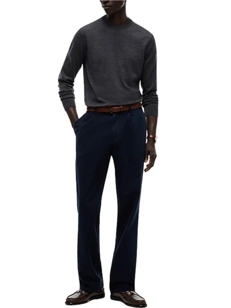 MAGLIA GIROCOLLO IN LANA UOMO GRIGIO SCURO