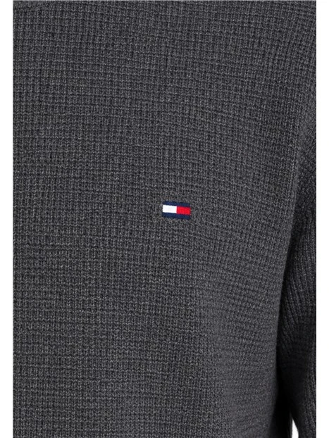 MAGLIA GIROCOLLO IN COTONE MISTO A CASHMERE UOMO GRIGIO