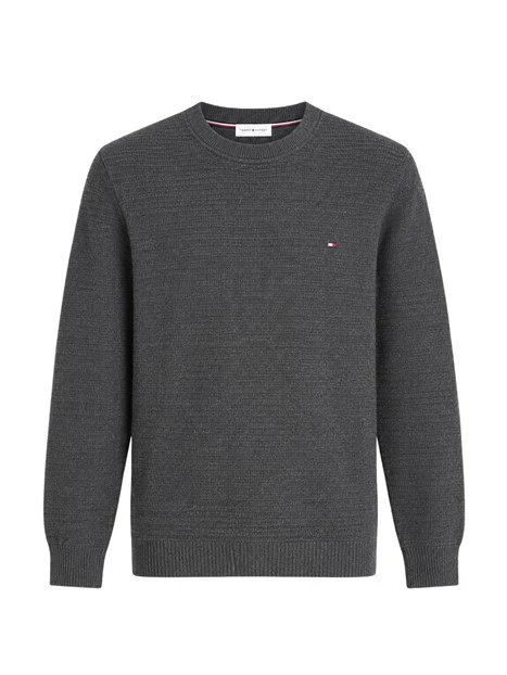 MAGLIA GIROCOLLO IN COTONE MISTO A CASHMERE UOMO GRIGIO