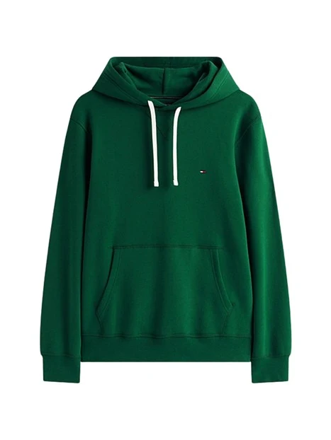 FELPA CON CAPPUCCIO E LOGO RICAMATO UOMO VERDE