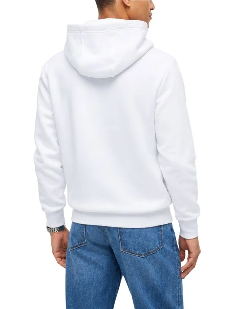 FELPA CON CAPPUCCIO LOGO SUL PETTO UOMO BIANCO