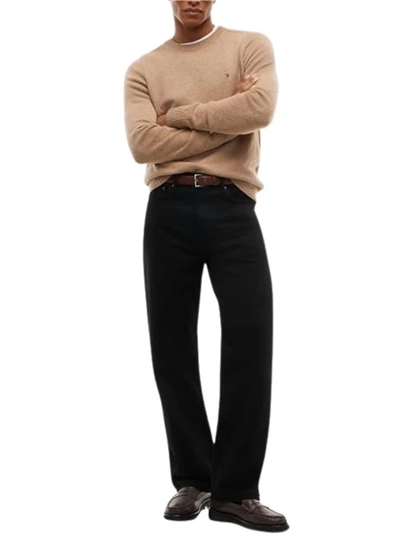 JEANS REGULAR A GAMBA AMPIA UOMO NERO