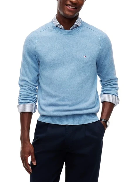 MAGLIA GIROCOLLO IN LANA UOMO AZZURRO