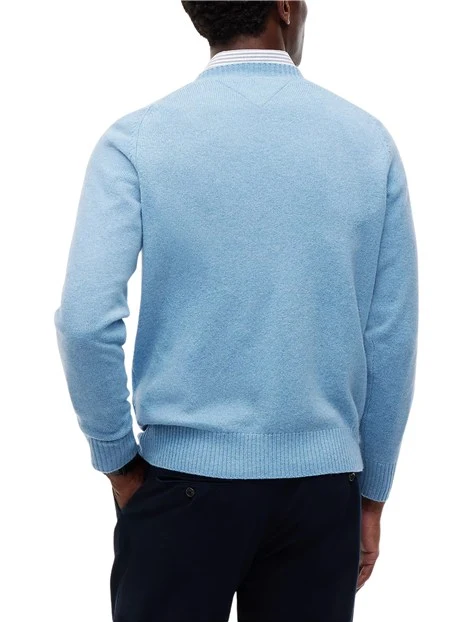 MAGLIA GIROCOLLO IN LANA UOMO AZZURRO