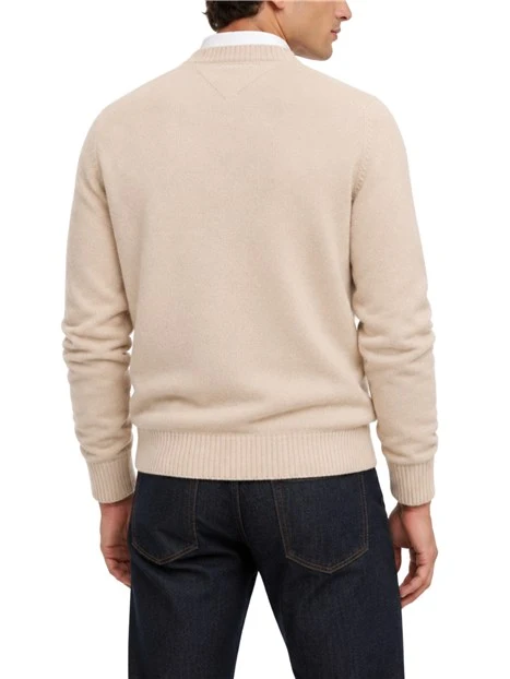MAGLIA GIROCOLLO IN LANA UOMO BEIGE