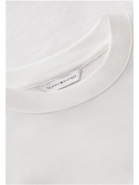 T-SHIRT MANICA CORTA CON LOGO RICAMATO DONNA BIANCO