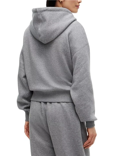 FELPA CON CAPPUCCIO STILE COLLEGE DONNA GRIGIO
