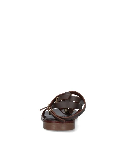 SANDALI TACCO BASSO 5843 DONNA MARRONE