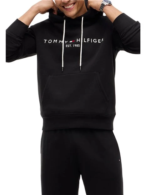 FELPA CON CAPPUCCIO E LOGO UOMO NERO
