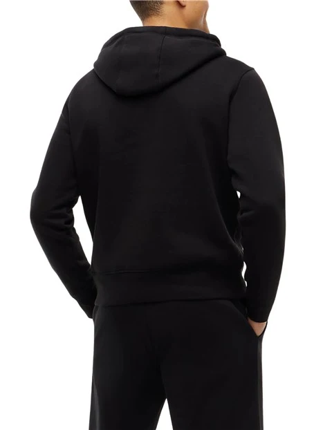 FELPA CON CAPPUCCIO E LOGO UOMO NERO