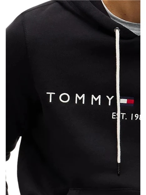FELPA CON CAPPUCCIO E LOGO UOMO NERO
