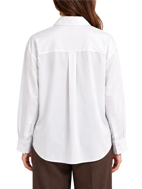 CAMICIA SVASATA IN RASO DI COTONE DONNA BIANCO