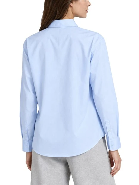 CAMICIA SVASATA IN RASO DI COTONE DONNA AZZURRO