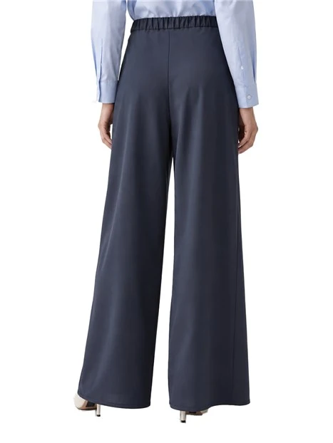 PANTALONI PALAZZO IN MISTO MODAL E COTONE  DONNA BLU