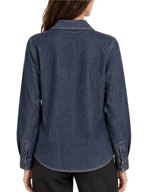 CAMICIA IN JERSEY EFFETTO DENIM DONNA BLU