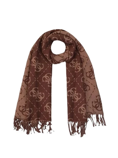 SCIARPA CON LOGO ALL OVER DONNA MARRONE
