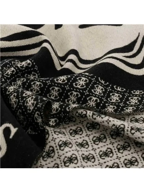 SCIARPA CON MAXI LOGO 4G E FRANGE DONNA NERO