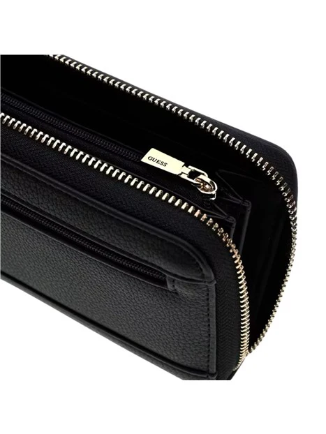 PORTAFOGLIO CON ZIP E POLSIERA DONNA NERO