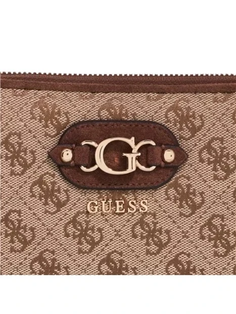 PORTAFOGLIO CON LOGO ALL OVER E ZIP DONNA BEIGE