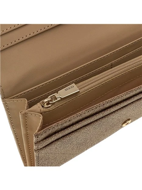 PORTAFOGLIO MAXI CON LOGO ALL OVER DONNA BEIGE