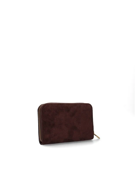PORTAFOGLIO COMPATTO CON ZIP DONNA MARRONE