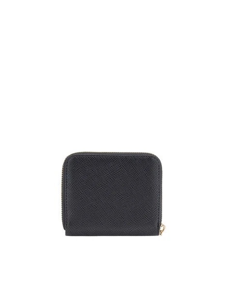 PORTAFOGLIO CON FINITURA TEXTURE DONNA NERO