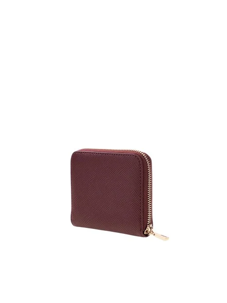 PORTAFOGLIO CON FINITURA TEXTURE DONNA BORDEAUX