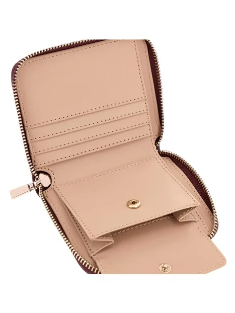 PORTAFOGLIO CON FINITURA TEXTURE DONNA BORDEAUX