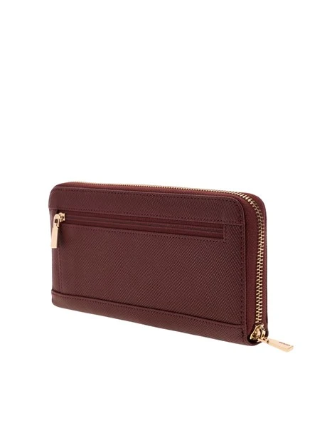 PORTAFOGLIO CON ZIP DONNA BORDEAUX