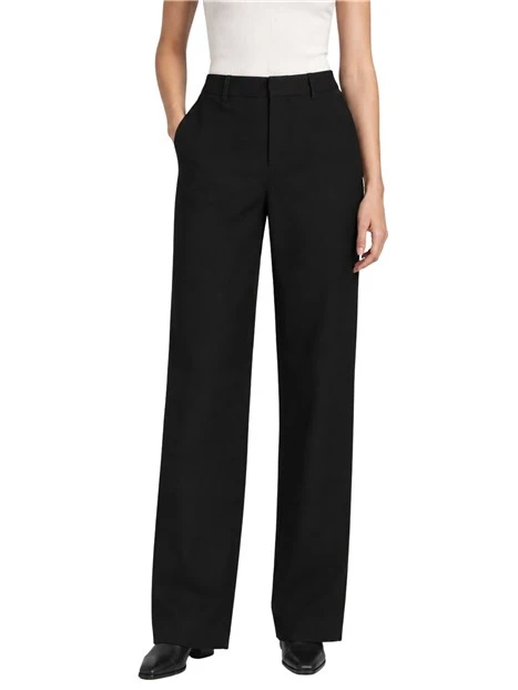 PANTALONI A SIGARETTA IN TESSUTO BLEND DONNA NERO