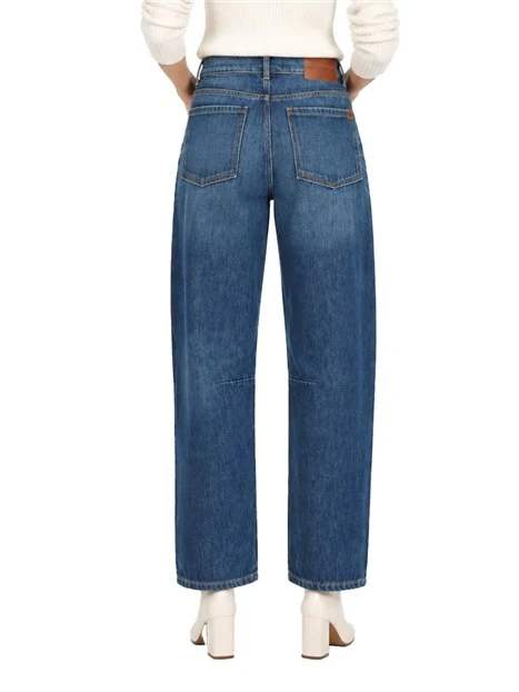 JEANS REGULAR BARREL LEG CON PINCES DONNA BLU