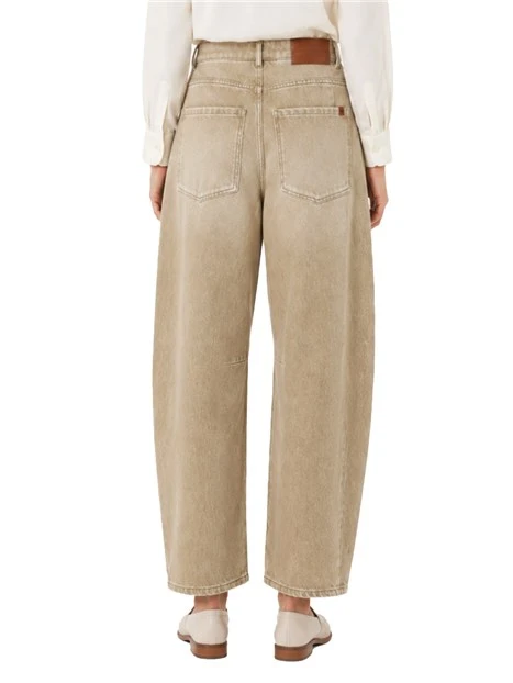 JEANS REGULAR 5 TASCHE A GAMBA SAGOMATA DONNA BEIGE