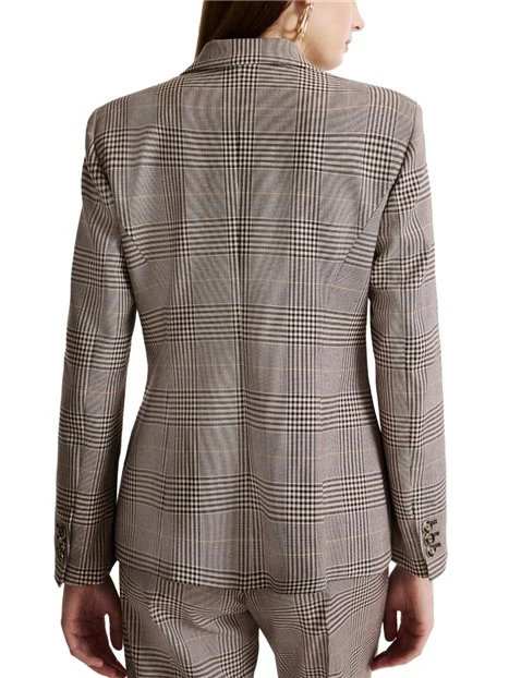BLAZER MONOPETTO PRINCIPE DI GALLES DONNA MARRONE