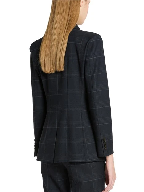 BLAZER DOPPIOPETTO IN MISTO LANA STRETCH DONNA BLU