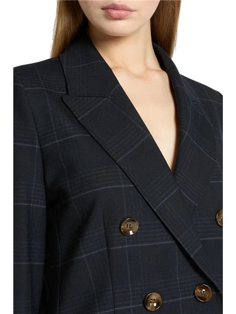 BLAZER DOPPIOPETTO IN MISTO LANA STRETCH DONNA BLU