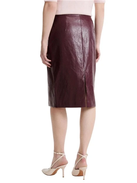 GONNA IN SOFT RIND EFFETTO INVECCHIATO DONNA BORDEAUX