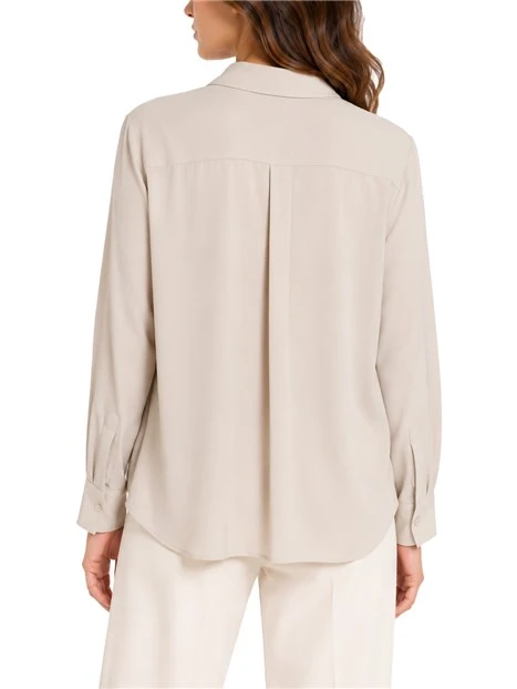 CAMICIA IN CRÊPE DE CHINE DI MISTO SETA DONNA BEIGE
