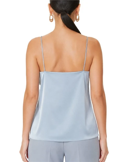 TOP IN SATIN TECNICO CON SPALLINE SOTTILI